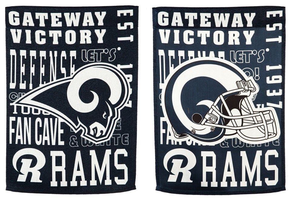 Los Angeles Rams Garden Flag 2 Sided Fan Rules Gateway Victory