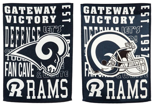 Los Angeles Rams Garden Flag 2 Sided Fan Rules Gateway Victory
