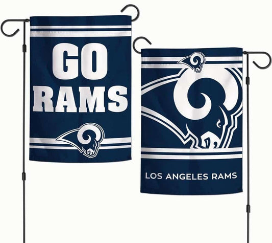 Los Angeles Rams Garden Flag 2 Sided Go Rams Slogan