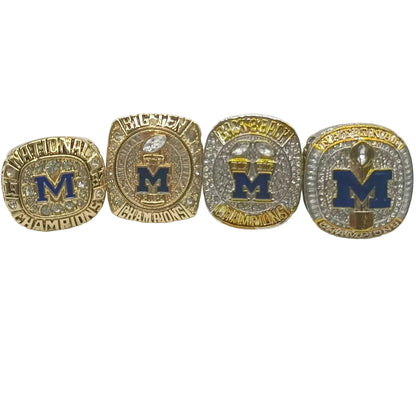 Michigan College Championship Ring Set 4-Pack – 1997, 2021, 2022, 2024