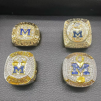 Michigan College Championship Ring Set 4-Pack – 1997, 2021, 2022, 2024