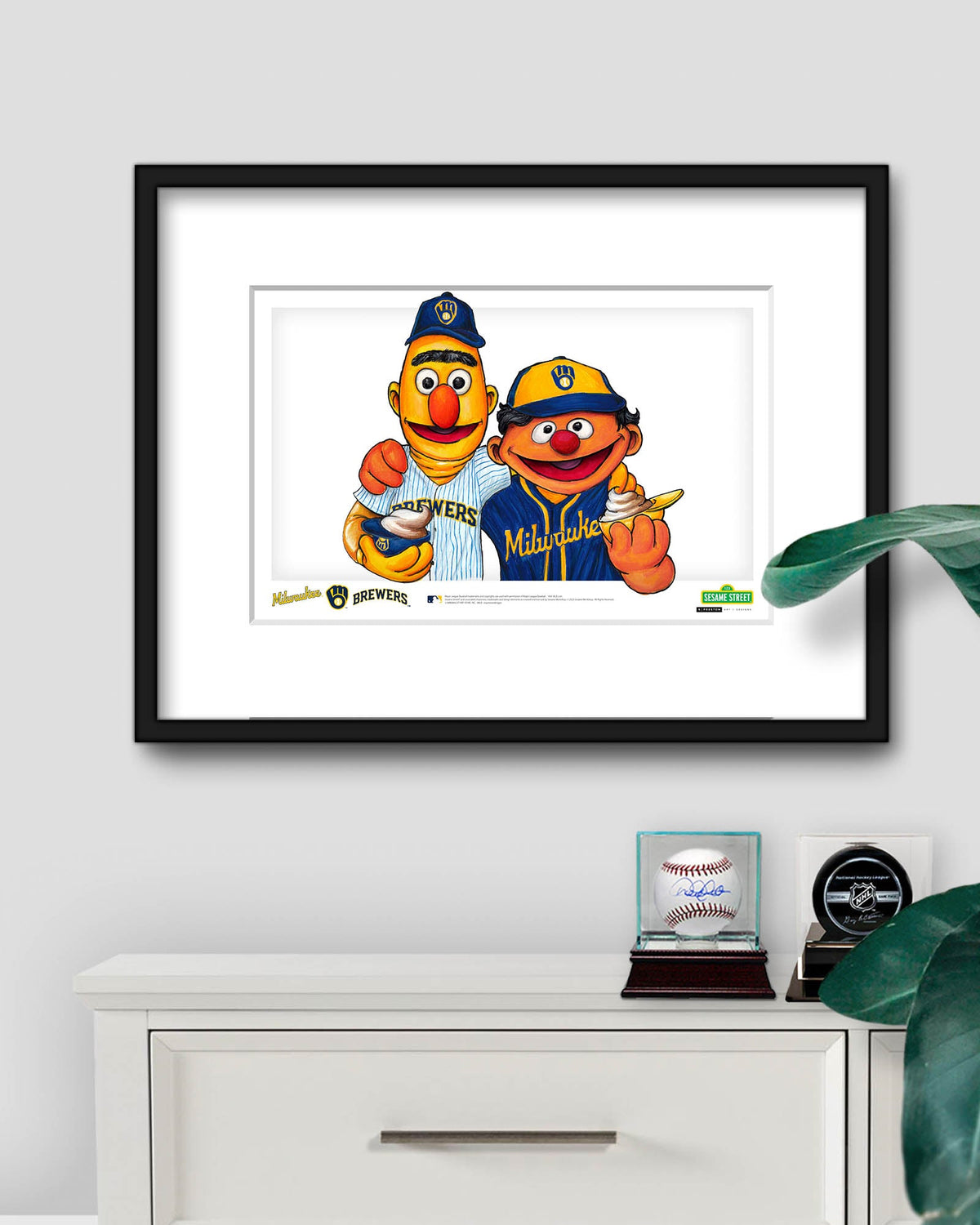 Bert and Ernie x MLB Brewers Limited Edition Art Print