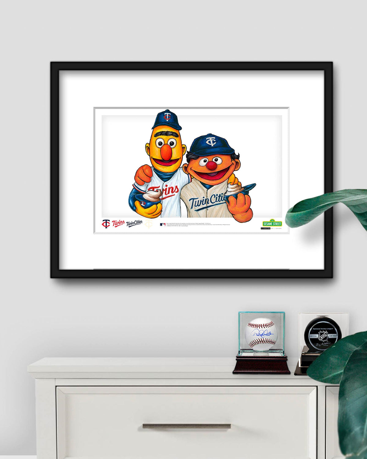 Bert and Ernie x MLB Twins Limited Edition Art Print