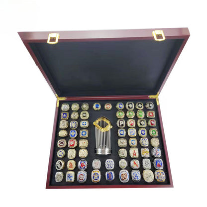 Baseball Championship Rings Set (1961-2025) – 64 Rings + Trophy