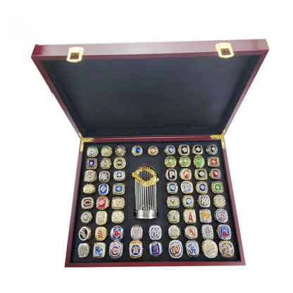 Baseball Championship Rings Set (1961-2025) – 64 Rings + Trophy
