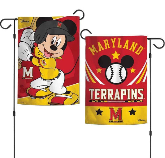 Maryland Terrapins Garden Flag 2 Sided Mickey Mouse Baseball