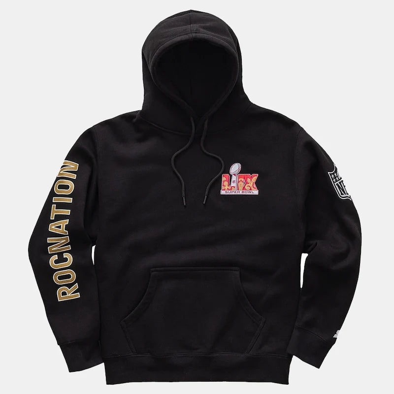 Roc Nation Black Super Bowl LIX Hoodie – NFL Football Fanwear Streetwear