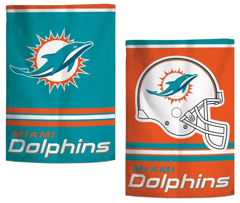 Miami Dolphins Garden Flag 2 Sided Helmet Logo