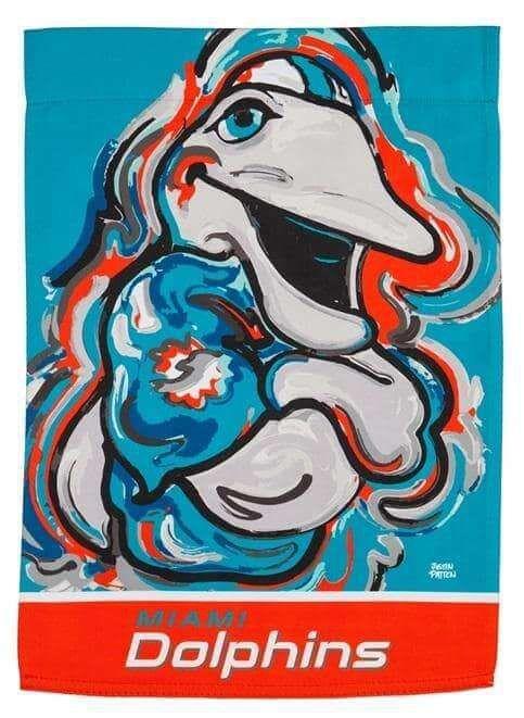 Miami Dolphins Garden Flag 2 Sided Justin Patten