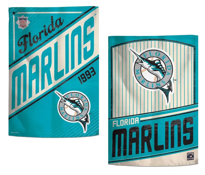 Miami Marlins Garden Flag 2 Sided Vintage Retro