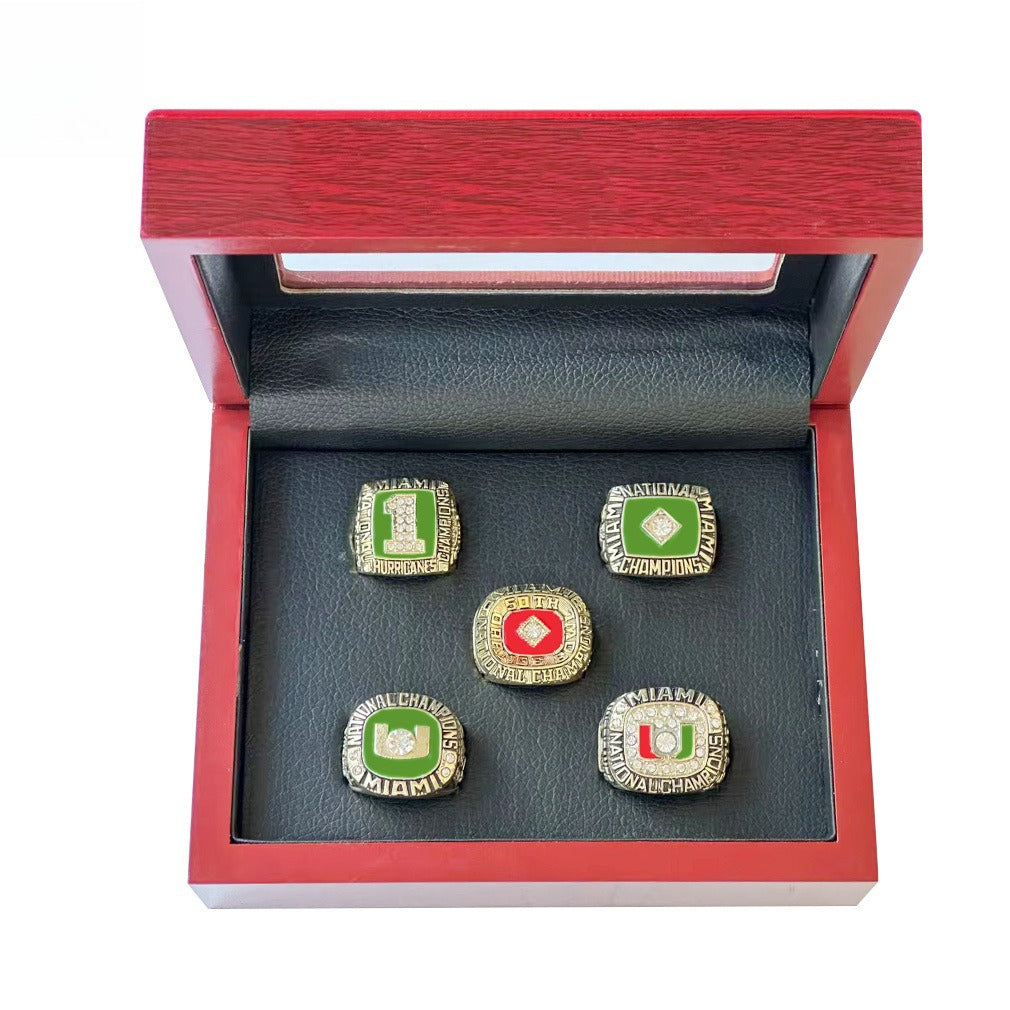 Miami College Championship Ring Set (5 Rings) – 1983/ 1987/ 1989 /1991/ 2001