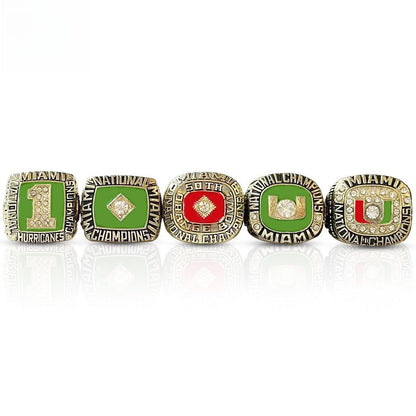 Miami College Championship Ring Set (5 Rings) – 1983/ 1987/ 1989 /1991/ 2001