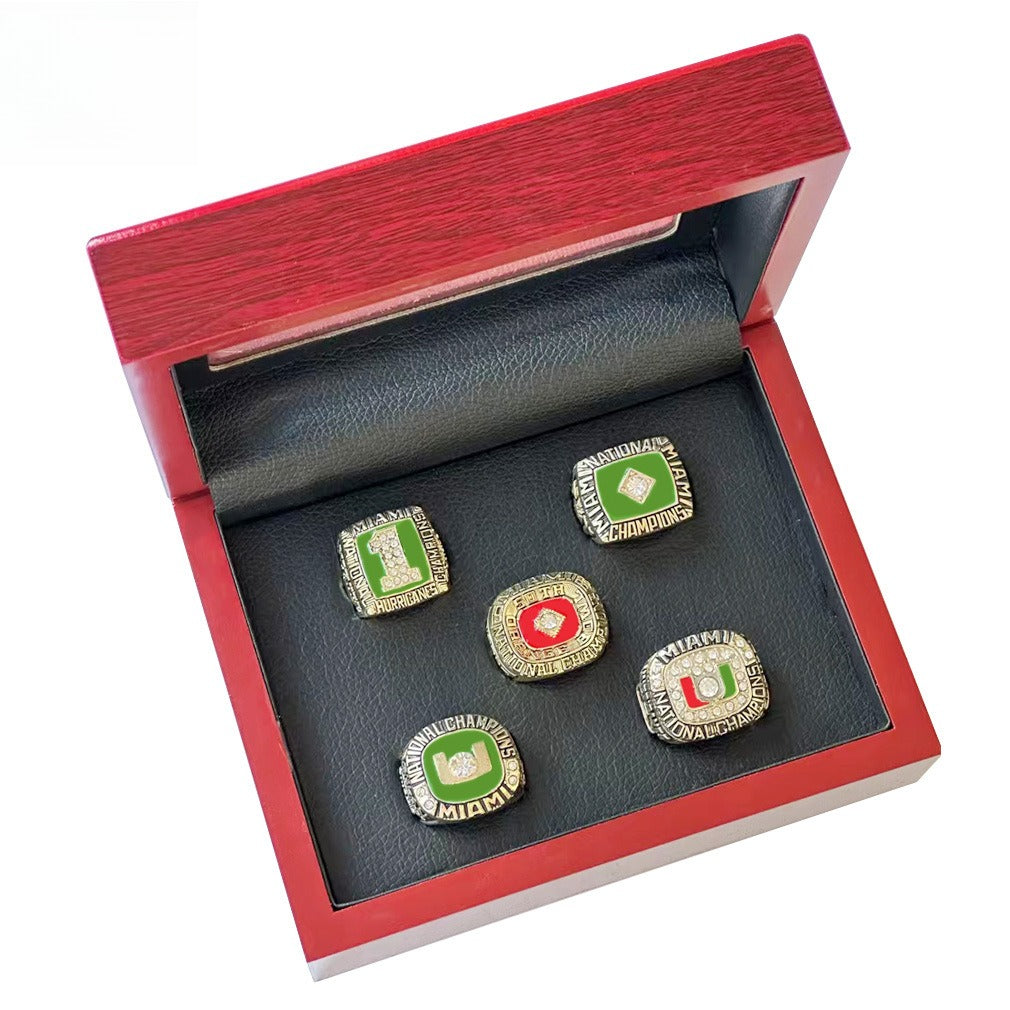 Miami College Championship Ring Set (5 Rings) – 1983/ 1987/ 1989 /1991/ 2001