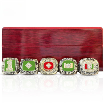Miami College Championship Ring Set (5 Rings) – 1983/ 1987/ 1989 /1991/ 2001