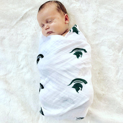 Michigan State University Spartans Muslin Swaddle Blanket – Soft Breathable Baby Blanket | Officially Licensed MSU Gift