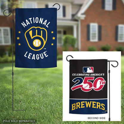 Milwaukee Brewers America 250 Garden Flag 2 Sided