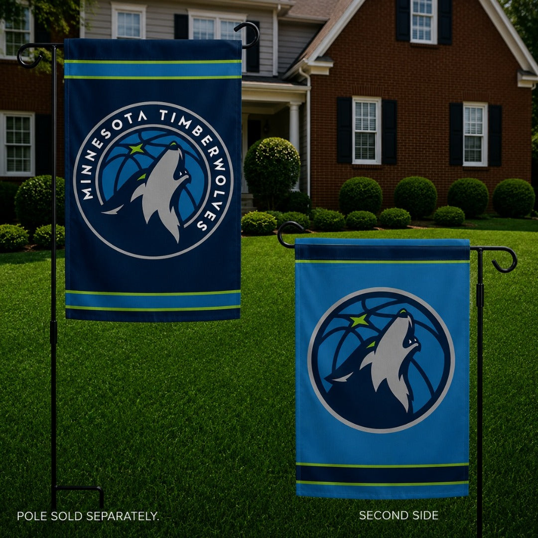 Minnesota Timberwolves Garden Flag 2 Sided Logo