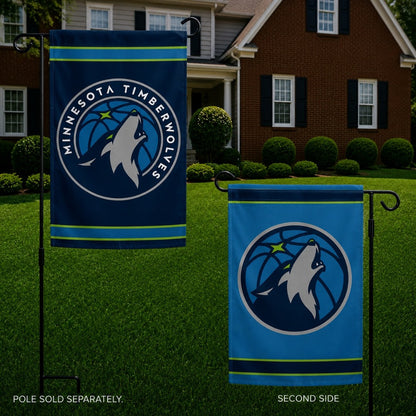 Minnesota Timberwolves Garden Flag 2 Sided Logo