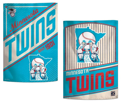 Minnesota Twins Garden Flag 2 Sided Classic Logo Pinstripe