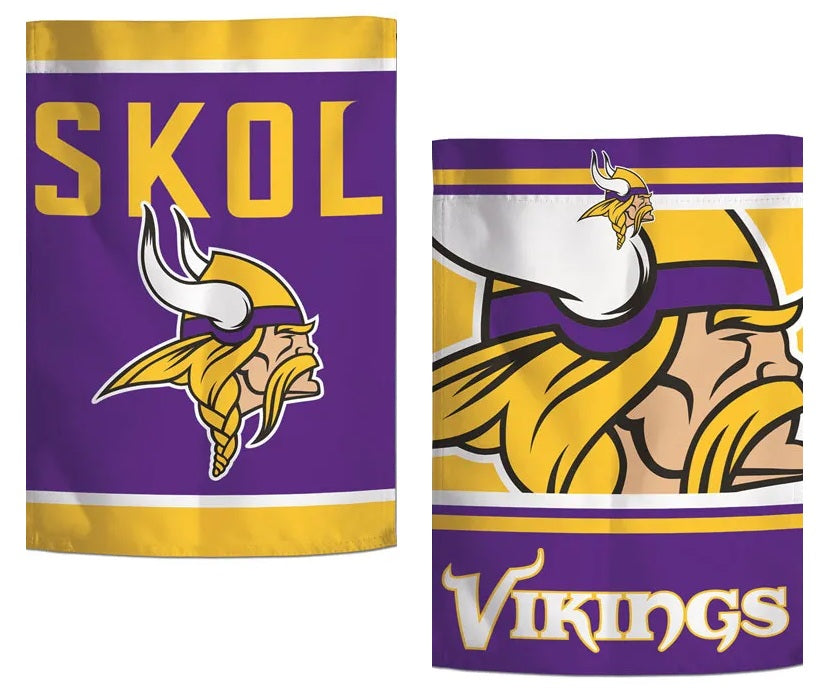 Minnesota Vikings Garden Flag 2 Sided SKOL Slogan