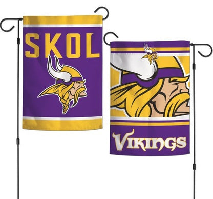 Minnesota Vikings Garden Flag 2 Sided SKOL Slogan