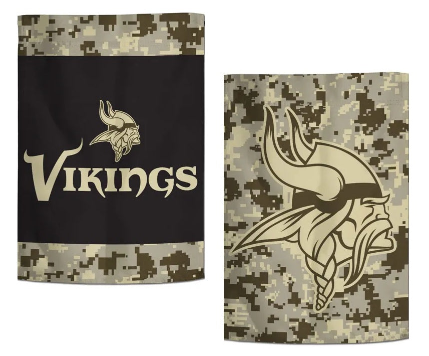 Minnesota Vikings Military Tribute 2 Sided Garden Flag