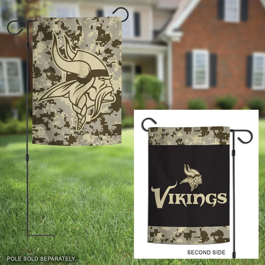 Minnesota Vikings Military Tribute 2 Sided Garden Flag