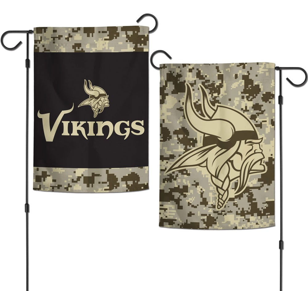 Minnesota Vikings Military Tribute 2 Sided Garden Flag