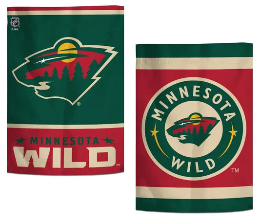 Minnesota Wild Garden Flag 2 Sided Double Logo