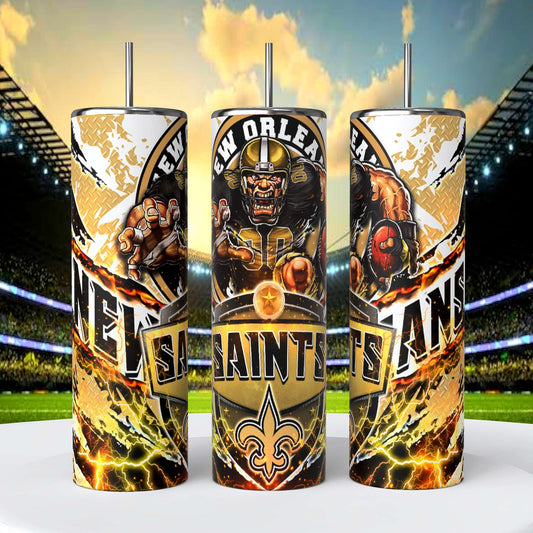 New Orleans Saints 20oz Skinny Tumbler With Lid and Straw
