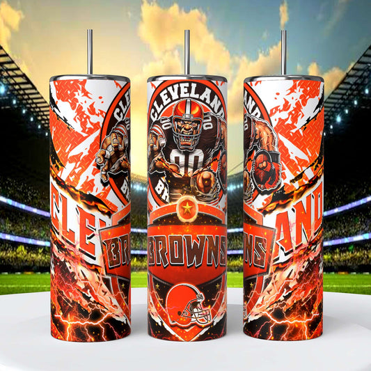 Cleveland Browns 20oz Skinny Tumbler With Lid and Straw
