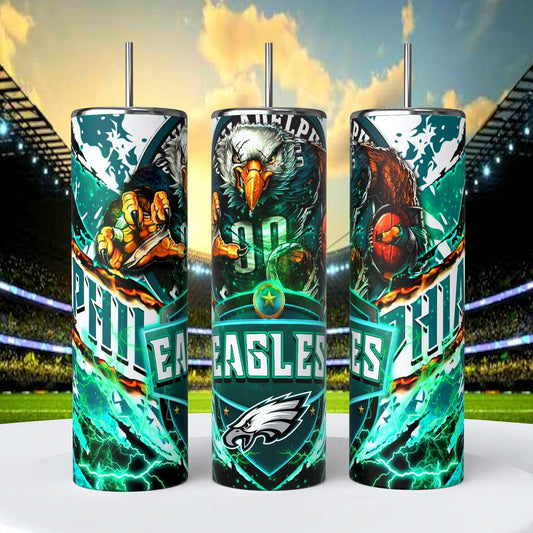 Philadelphia Eagles 20oz Skinny Tumbler With Lid and Straw