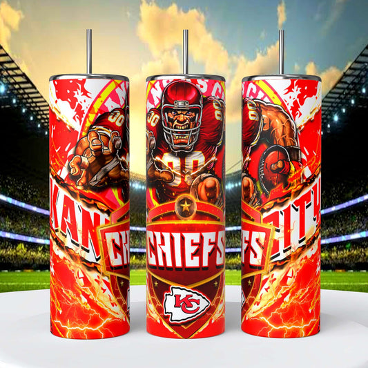 Kansas City Chiefs 20oz Skinny Tumbler With Lid and Straw