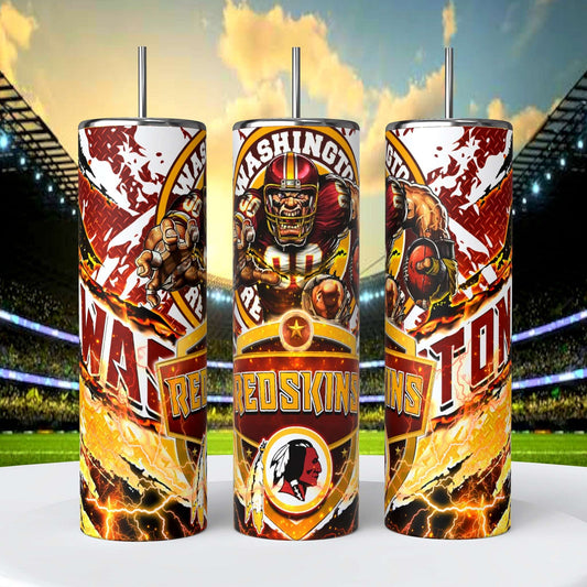 Washington Redskins 20oz Skinny Tumbler With Lid and Straw