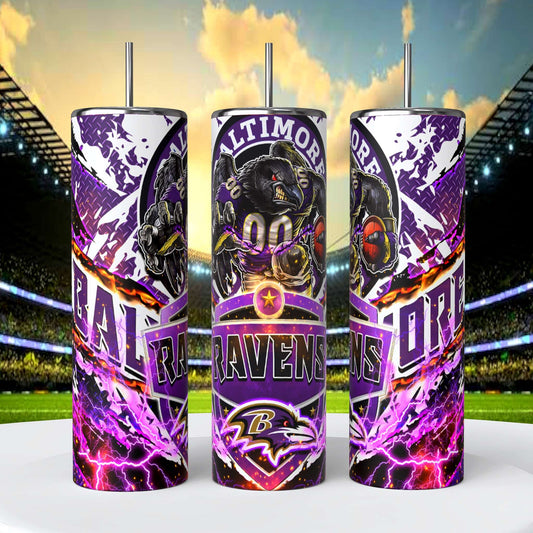 Baltimore Ravens 20oz Skinny Tumbler With Lid and Straw