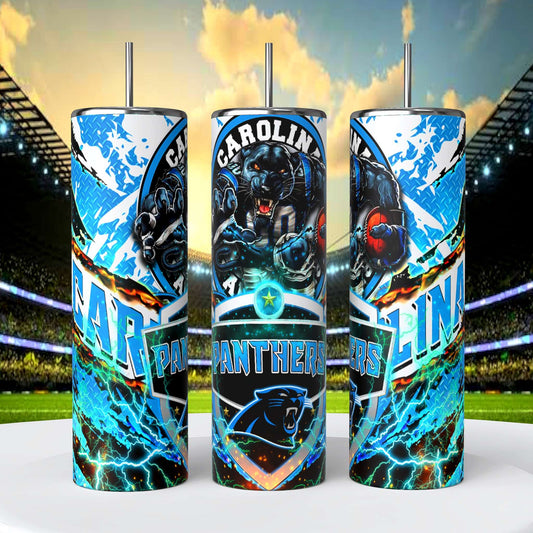 Carolina Panthers 20oz Skinny Tumbler With Lid and Straw
