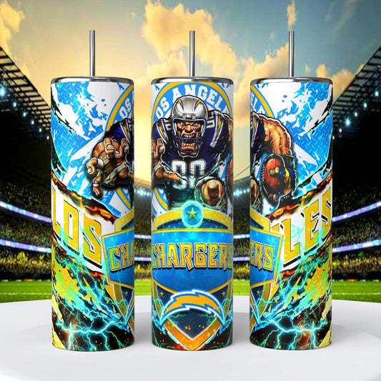 Los Angeles Chargers 20oz Skinny Tumbler With Lid and Straw
