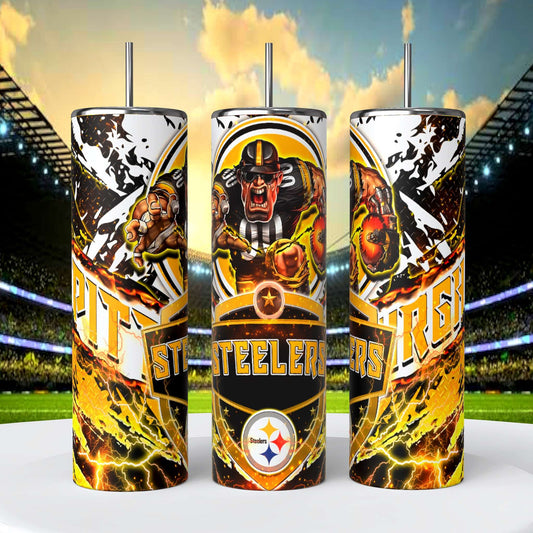 Pittsburgh Steelers 20oz Skinny Tumbler With Lid and Straw