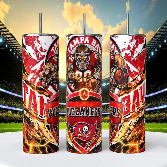 Tampa Bay Buccaneers 20oz Skinny Tumbler With Lid and Straw