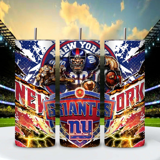 New York Giants 20oz Skinny Tumbler With Lid and Straw