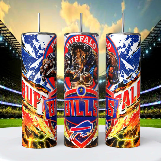 Buffalo Bills 20oz Skinny Tumbler With Lid and Straw