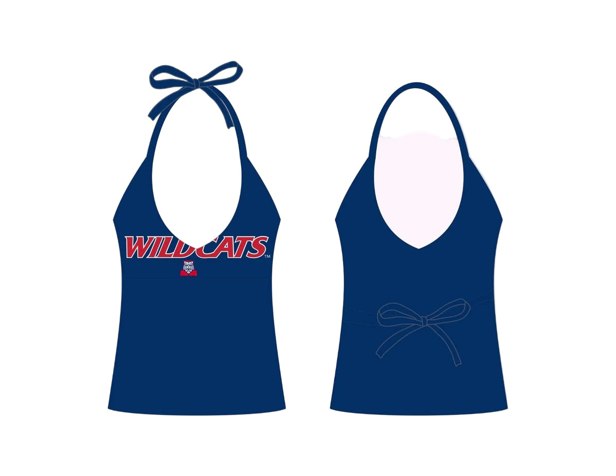 navy cats triangle top