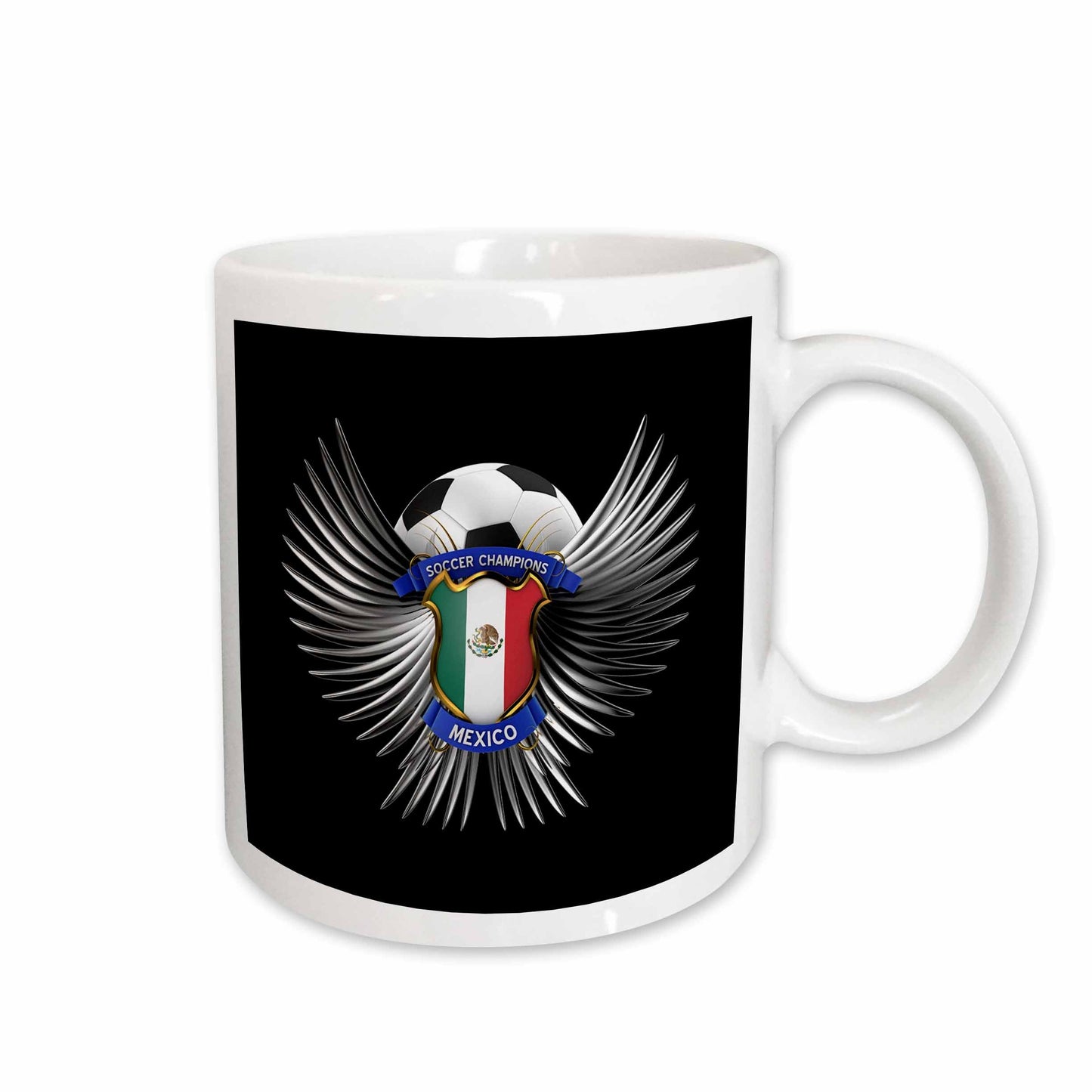3dRose Mexico soccer ball with crest team football Mexican - Mugs (mug_159472)