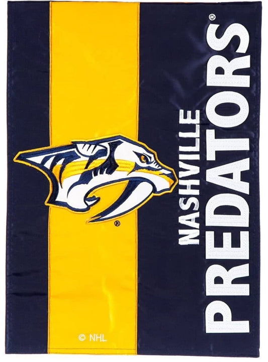 Nashville Predators Garden Flag 2 Sided Embellished Applique