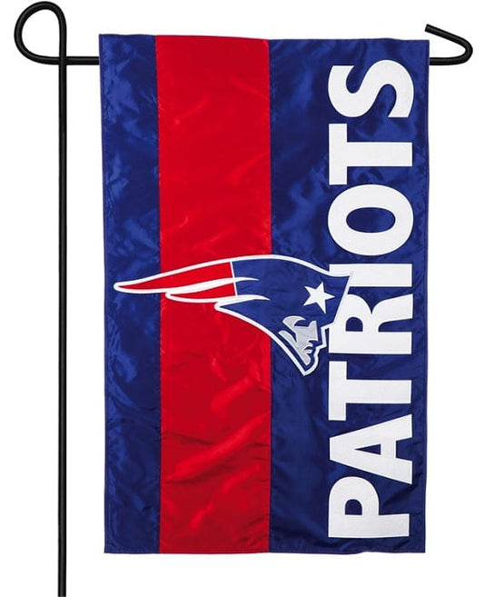 New England Patriots Garden Flag 2 Sided Applique Embellished Logo