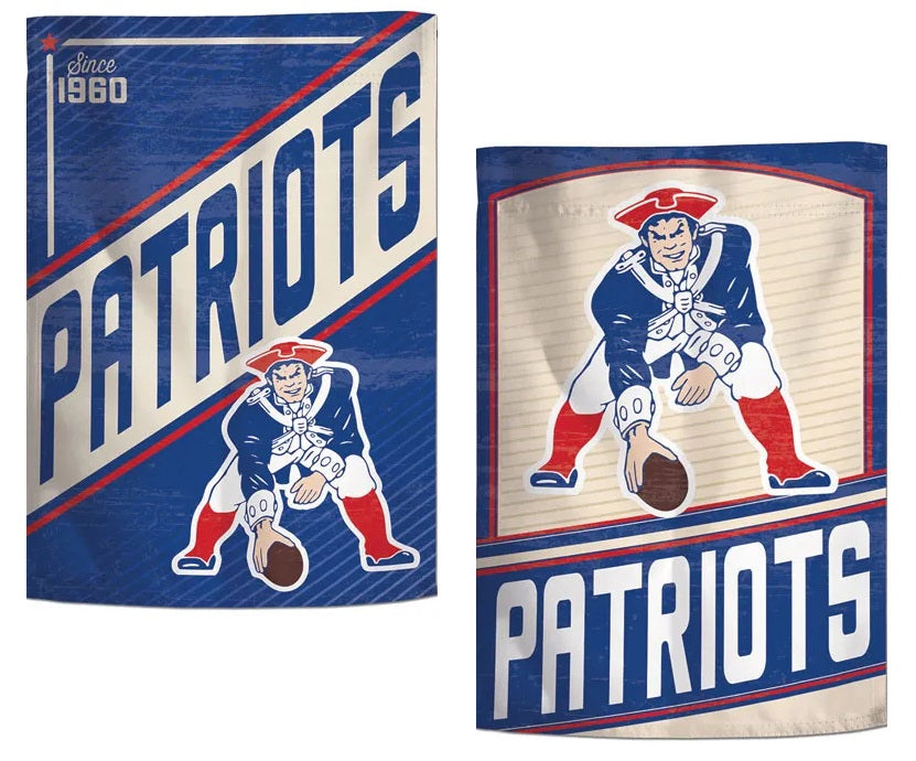 New England Patriots Garden Flag 2 Sided Retro Classic Logo