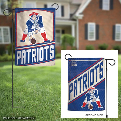 New England Patriots Garden Flag 2 Sided Retro Classic Logo