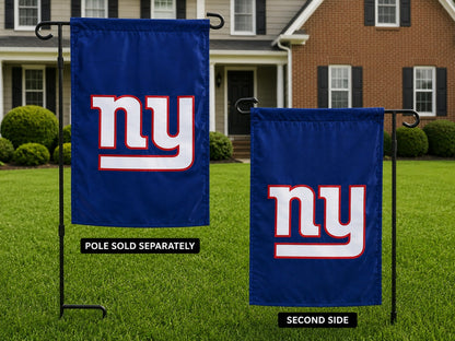 New York Giants Garden Flag 2 Sided Applique Logo