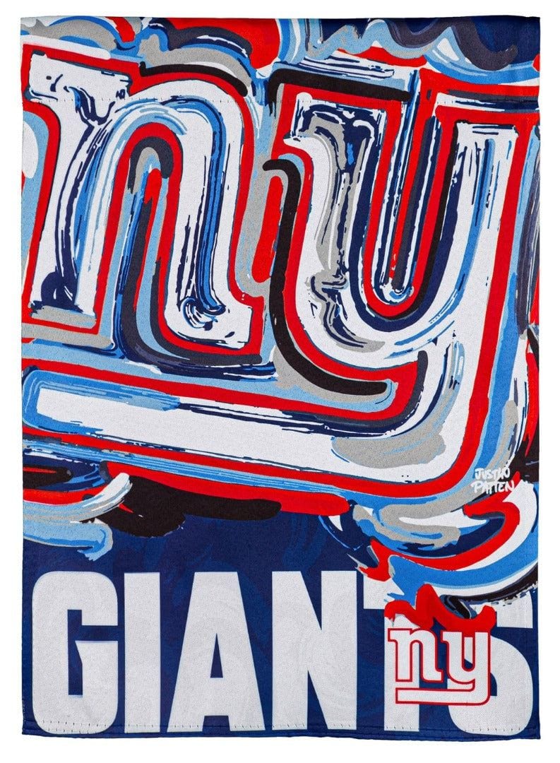 New York Giants Garden Flag 2 Sided Justin Patten Logo