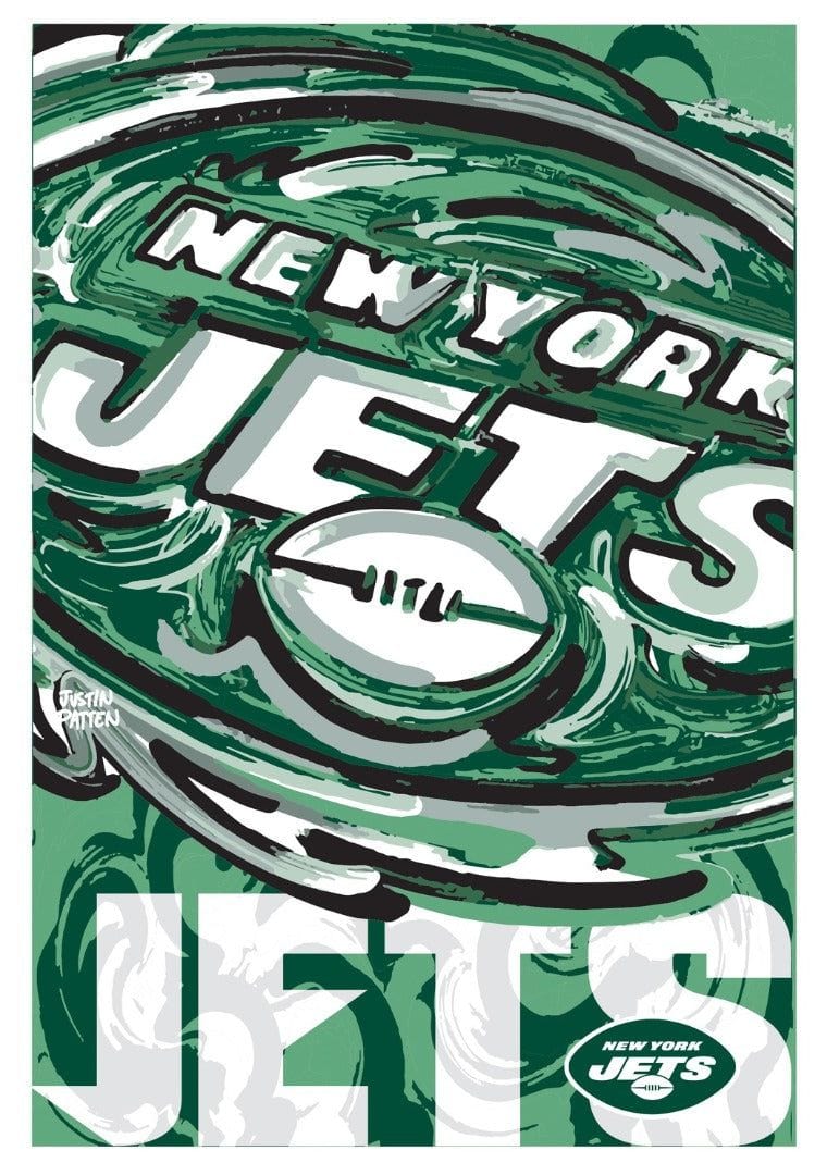 New York Jets Garden Flag 2 Sided Justin Patten Logo